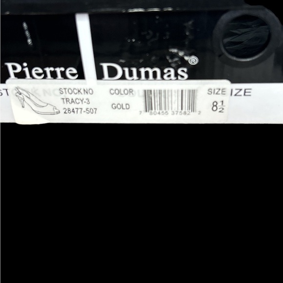 Pierre Dumas Women's Heels Tracy-3 Peep Toe Gold Fabric Sling Back Size-8.5 - Picture 4 of 4